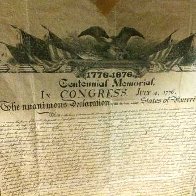 G. Copy of Declaration of Independence - top