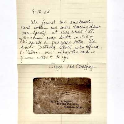 Army Registration Card of Alfred P. Nelsen, 1912