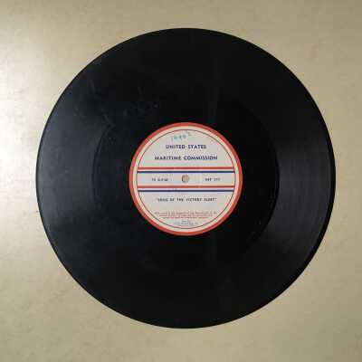 78 rpm Phonograph Record of music by U.S. Maritime School, c. 1940s