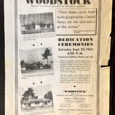 Clippings and photos about Woodstock development, 1948