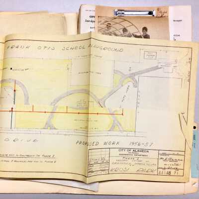 Folder 'Parks, 1930-1959', relating to Krusi Park