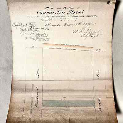 Plan of Concordia Street, between Railroad (Lincoln) and Pacific, 1892