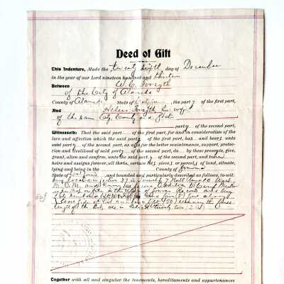 Gift Deed from William Forsyth to Helene Forsyth, 3219 Briggs Ave, 1913
