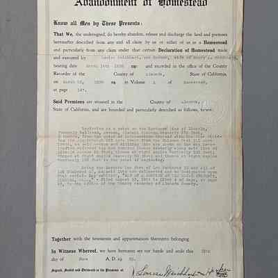 Abandonment of Homestead Deed for 545 Lincoln, 1932