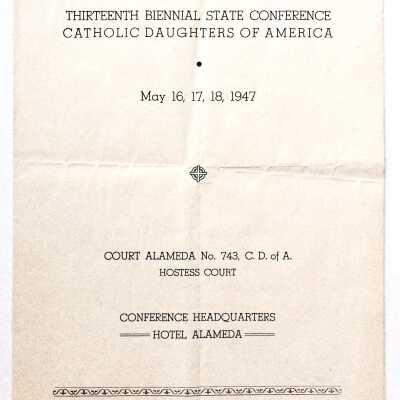 Program Communion Mass, Catholic Daughters of America, 1947