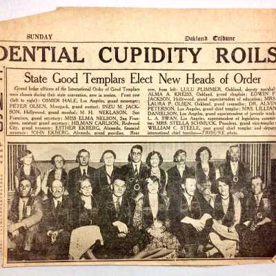 Clipping about Grand Lodge of Good Templars, 1930