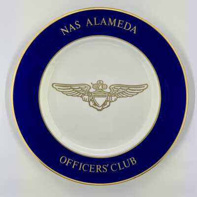 Souvenir plate from the Officers' Club, Naval Air Station, Alameda, prior 1997