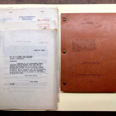 Folder with documents about construction of bridges and tubes, 1926