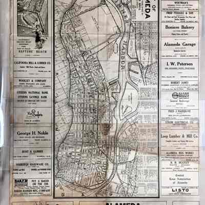 Map of Alameda, printed by Thomas Brothers, 1927