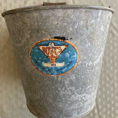 Galvanized Steel bucket manufactured by BOYCO c. 1950s