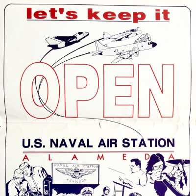 Poster to keep NAS Alameda Open, 1992.