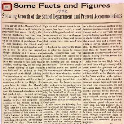 Article of 'some facts and figures' from the 1902 AHS Cornerstone Box