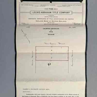 Certificate of Title for lots on Van Buren, Court, and Fountain Streets, 1910