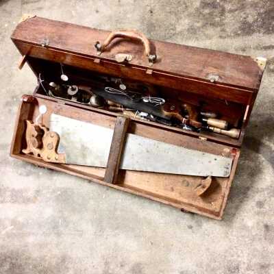 Tool chest of Ernest R. Fenn, carpenter, c. 1890s-1900s