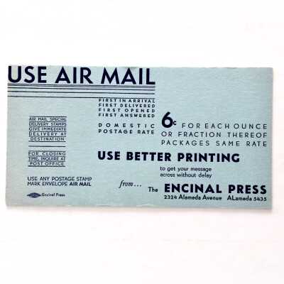 Advertising Ink Blotter from Encinal Press, before 1970