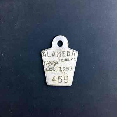 Keystone shaped dog tag #459 issued by the Animal Shelter, 1953