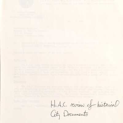 Photocopy of inventory of a document owned by city, 1985