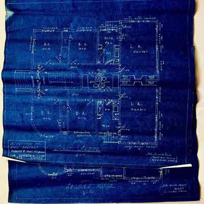 Blueprints for alterations of residence of Elmil Barthes, by Robert Norling