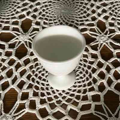 White porcelain pedestal-footed egg cups of the Toye family, c. 1890s