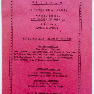 Program Dinner and Play, Boy Scouts of America, 1932