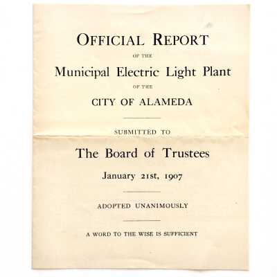 Report Municipal Electric Light Plant, 1907