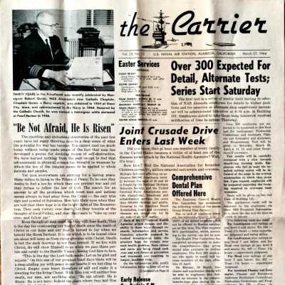 March 27, 1964 edition of Naval Air Station, Alameda, newsletter 'The Carrier'