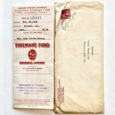 Homeowner's Insurance Policy, 1307 Wayne Court, 1935