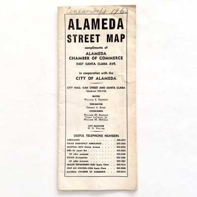 Alameda Street Map issued by the Chamber of Commerce, 1960