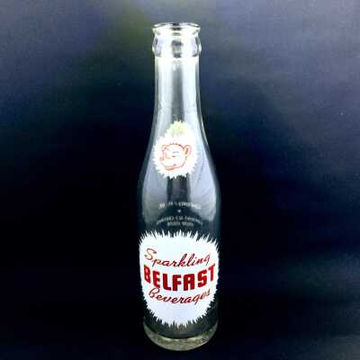 Sparkling Belfast Beverages pop soda bottle from Otzen Brothers Inc., c. 1940