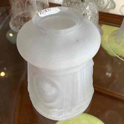 Glass Electric light shade with embossed woman's profile in medallion, 1920