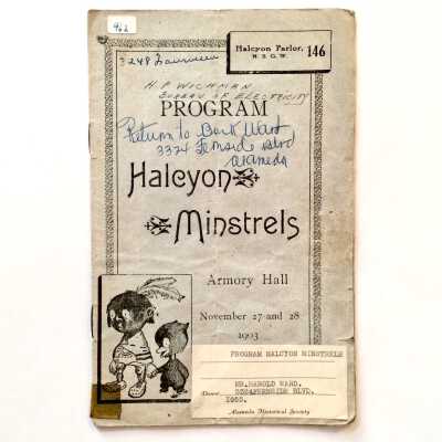 Program 'Halcyon Minstrels', N.S.G.W. parlor #146, 1903