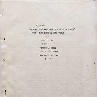 Copied Chapter 11, on Neptune Beach, from book by Jerry Flamm, 1977