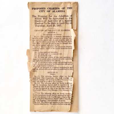 'Proposed Charter of the City of Alameda', 1937