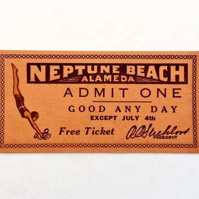 Neptune Beach ticket, c. 1930s