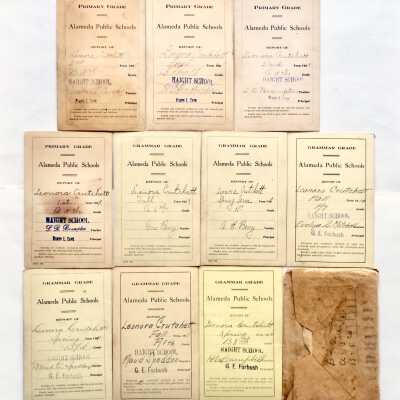 Haight School Report cards of Leonora Crutchett, 1907-1912
