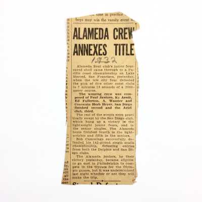 Newspaper Clipping 'Alameda Crew Annexes Title, 1932