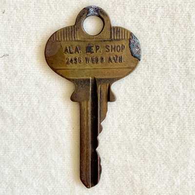 Door key from the Alameda Repair Shop 2436 Webb Ave