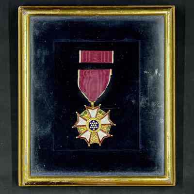 Framed Medal presented to Tova Peterson Wiley, CDR, USNR, 1941-1945