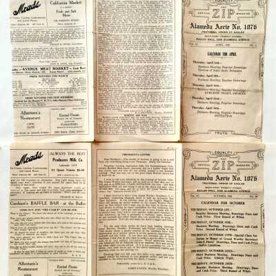 April and October editions of the Eagles' Zip Magazine, 1925