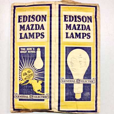 Edison Mazda GE Co. Lightbulb and packaging, c. 1920s