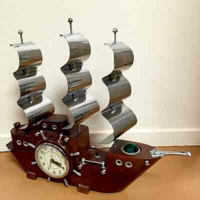 Neptune Beach prize sailing ship clock, late 1930s