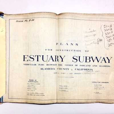 Plans for construction of estuary subway, George Posey, engineer, 1924-1926