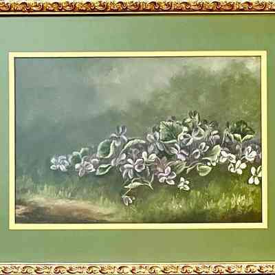Painting of violets, by Bertha May Meyers, c. 1890s