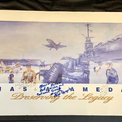 Flyer and Signed Poster Alameda Naval Air Station Celebration, 1996,1997