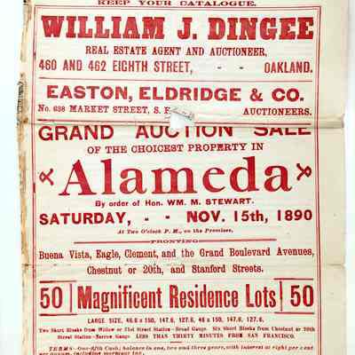 Real Estate Flyer for lots on Buena Vista, Eagle and Clement, 1890