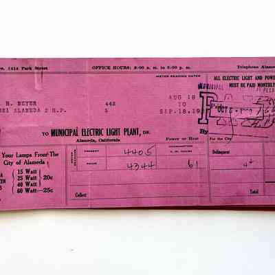 Municipal Electric Light Plant Bills sent to Henry H. Meyers, 1928, 1929, 1930