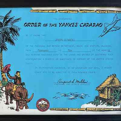 Certificate from the Overhaul and Repair Department, NAS, 1966