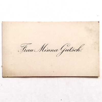 Calling Card of Frau Minna Gutsch, between 1895 and 1904