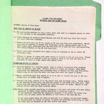 Folder of the Auxiliary Fire Department, c. 1950s