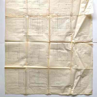 Plan of rear fence and gate of studio / library annex, Meyers residence, 1935